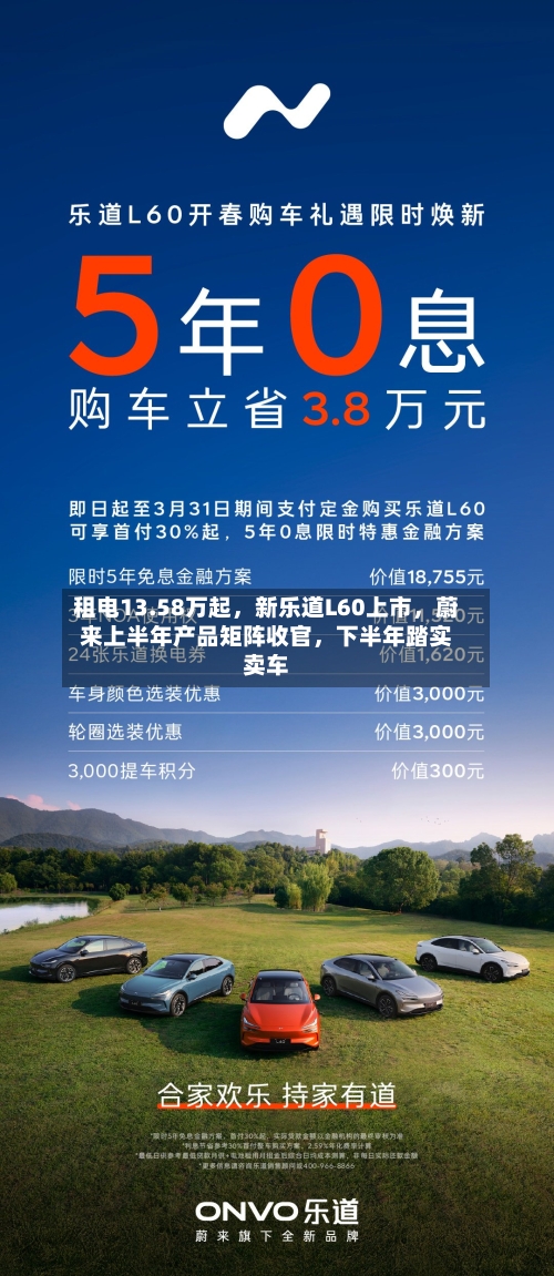 租电13.58万起，新乐道L60上市，蔚来上半年产品矩阵收官，下半年踏实卖车