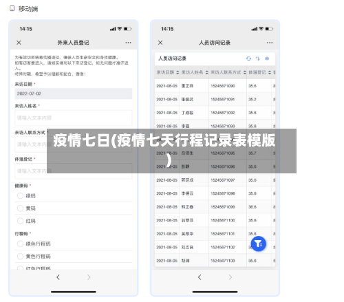 疫情七日(疫情七天行程记录表模版)