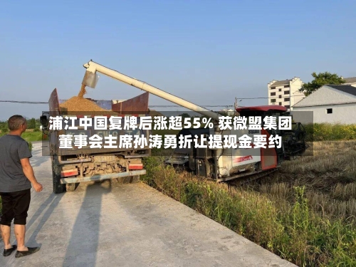 浦江中国复牌后涨超55% 获微盟集团董事会主席孙涛勇折让提现金要约